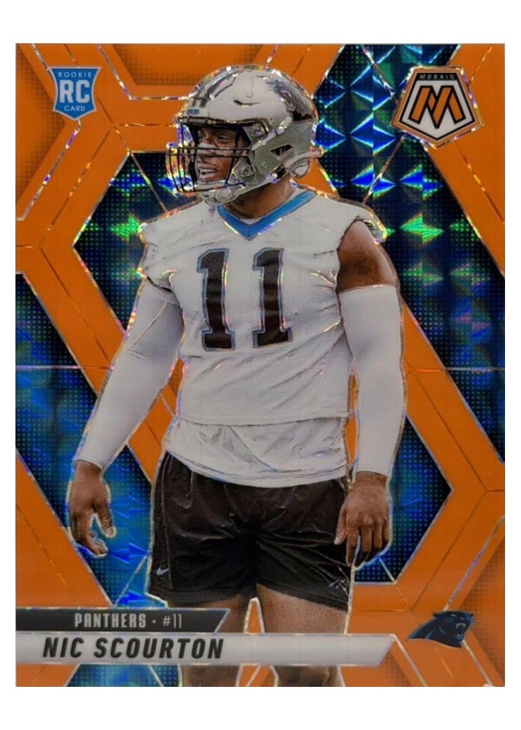 2025 Panini Mosaic Base Set Nic Scourton Orange Fluorescent #391 card