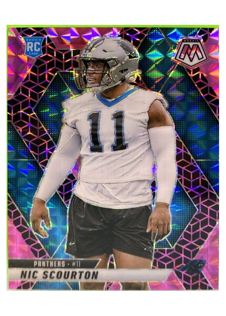 2025 Panini Mosaic Base Set Nic Scourton Pink Spectris #391 card