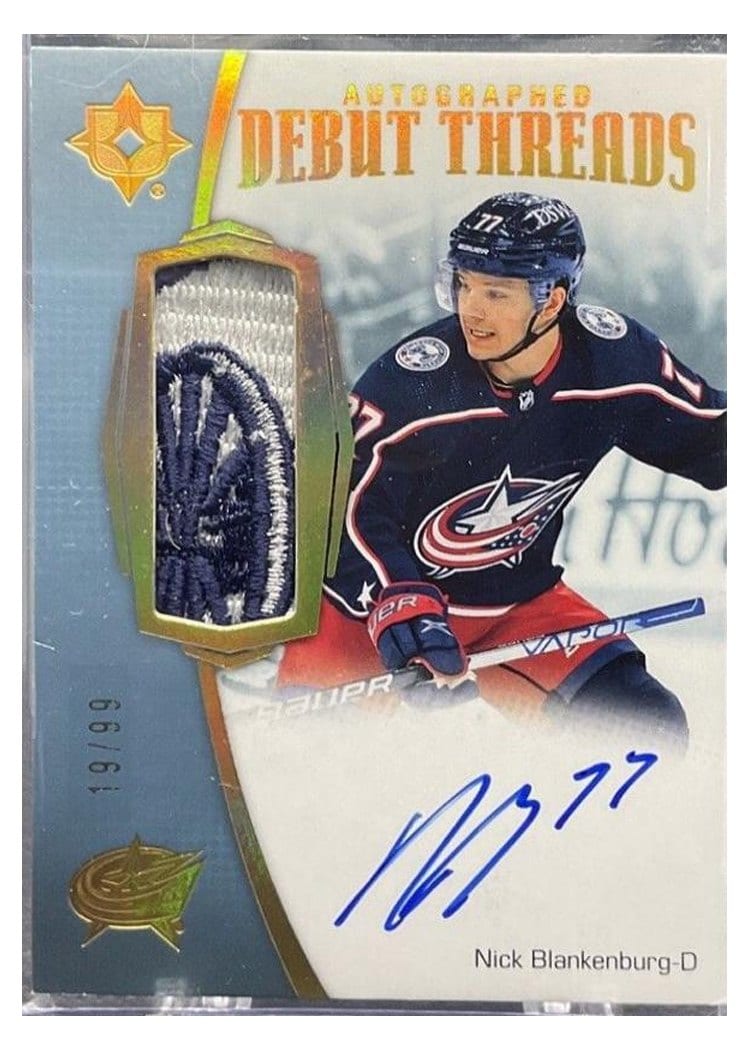 2022-23 Upper Deck Ultimate Collection Debut Threads Nick Blankenburg #ADT-NB card