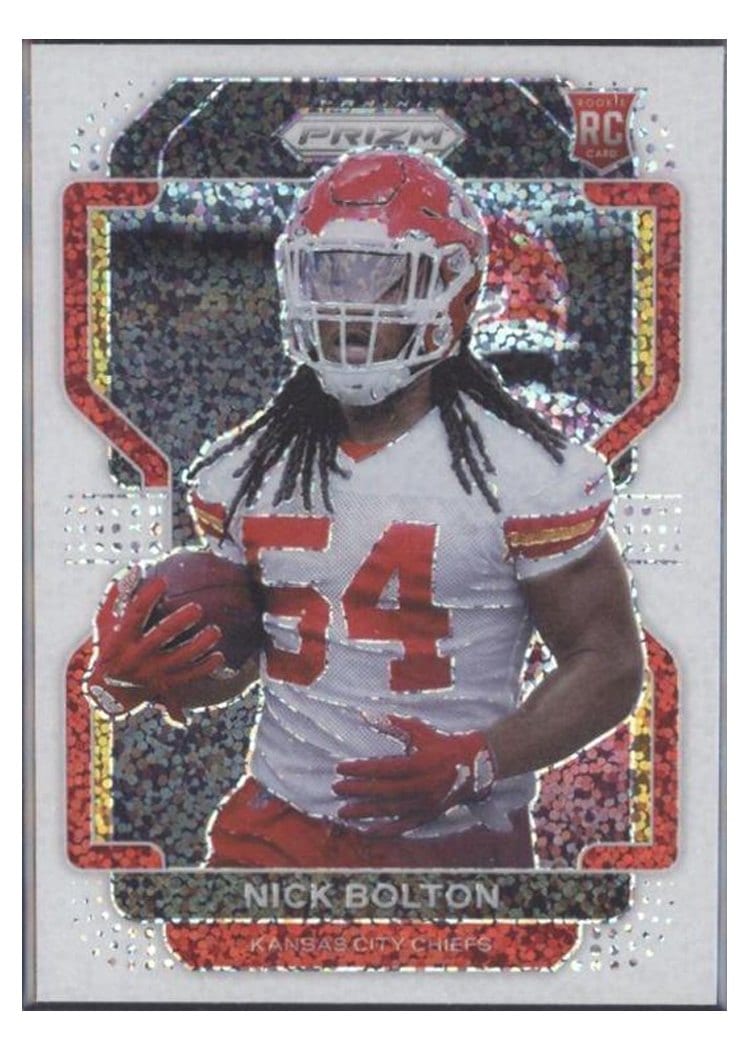 2021 Panini Prizm Base Set Nick Bolton White Sparkle Prizm #390 card