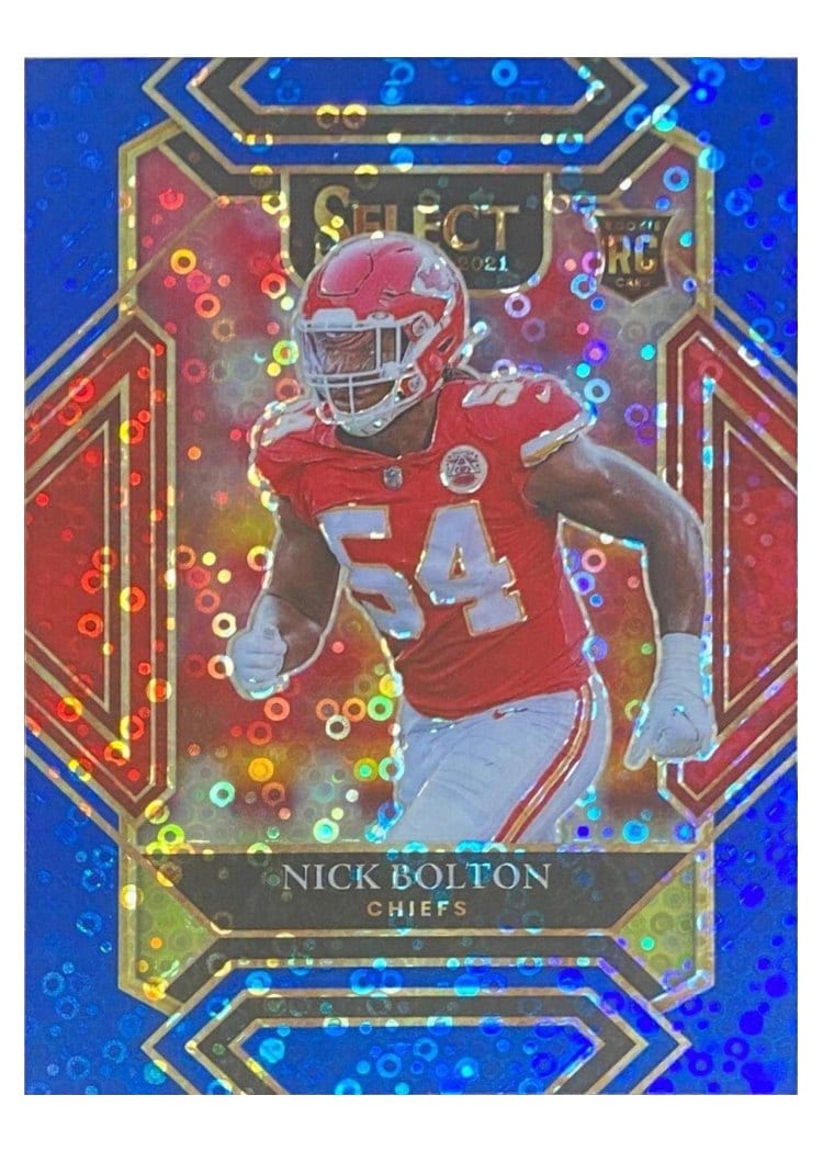2021 Panini Select Base Set Nick Bolton Blue Disco #291 card