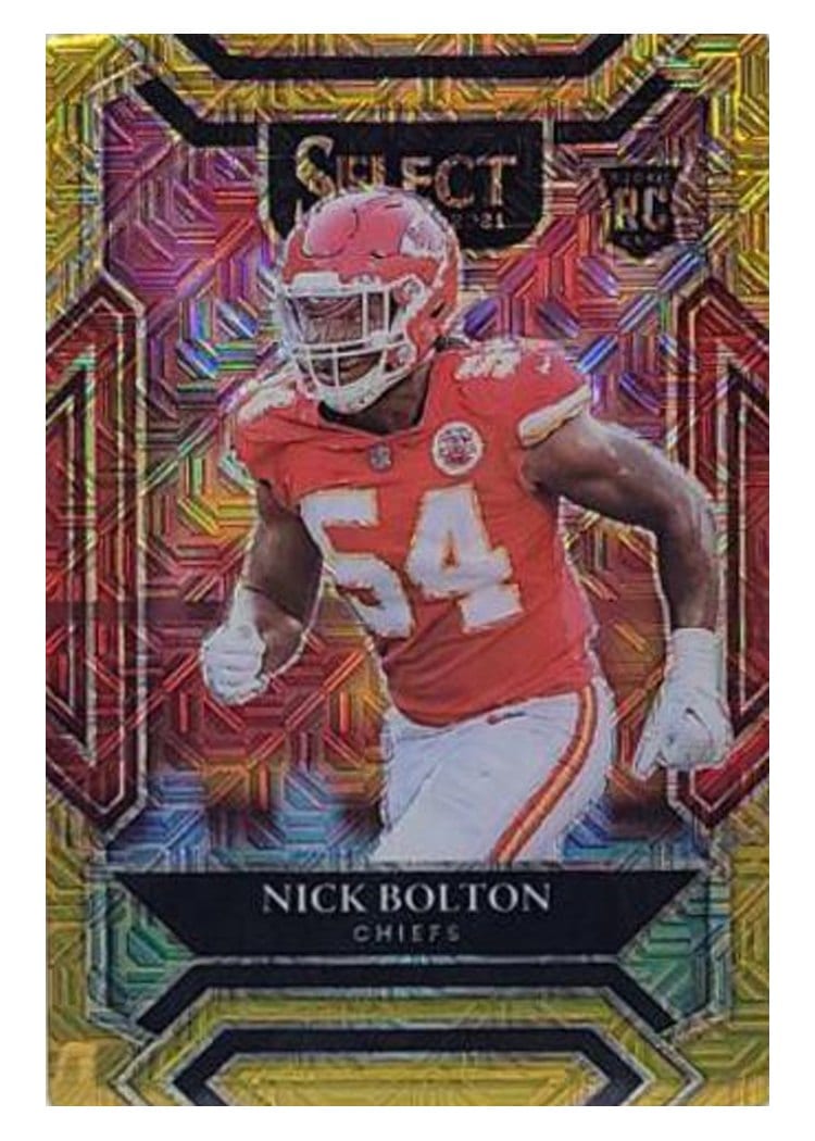 2021 Panini Select Base Set Nick Bolton Gold Die Cut #291 card
