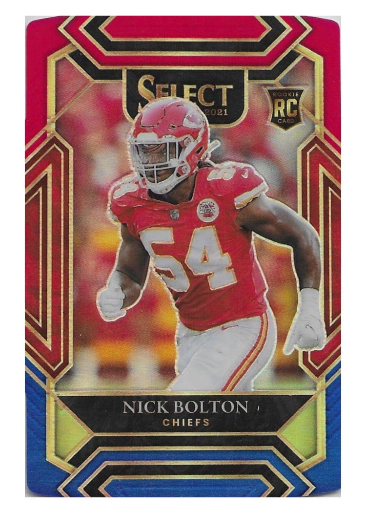 2021 Panini Select Base Set Nick Bolton Red and Blue Die Cut #291 card