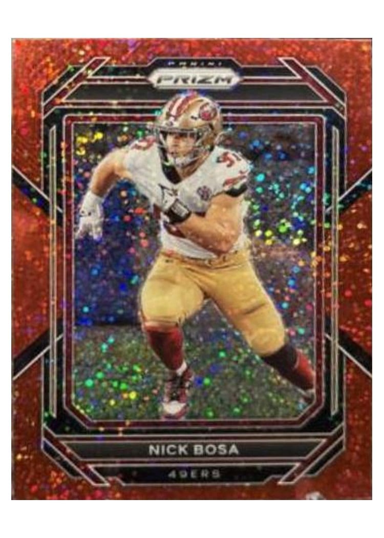 2022 Panini Prizm Base Set Nick Bosa Red Sparkle #269 card