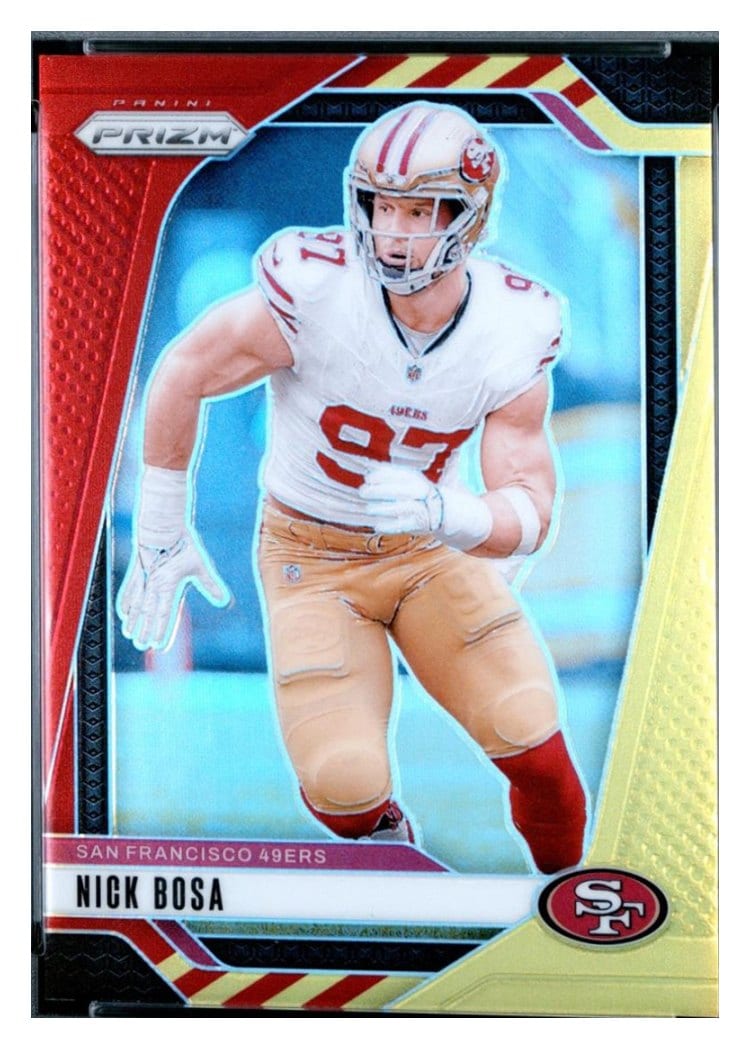 2024 Panini Prizm Base Set Nick Bosa Red Yellow #254 card