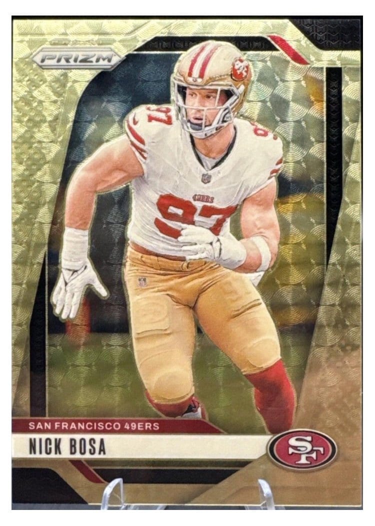2024 Panini Prizm Base Set Nick Bosa Gold Vinyl #254 card