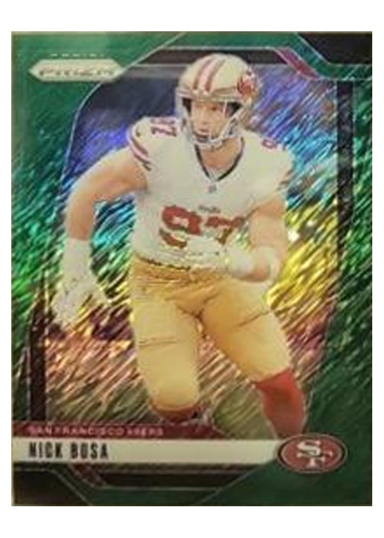 2024 Panini Prizm Base Set Nick Bosa Green Shimmer #254 card