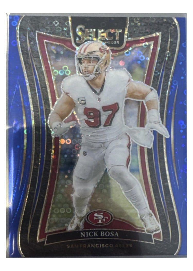 2024 Panini Select Base Set Nick Bosa Blue Disco Prizm #367 card