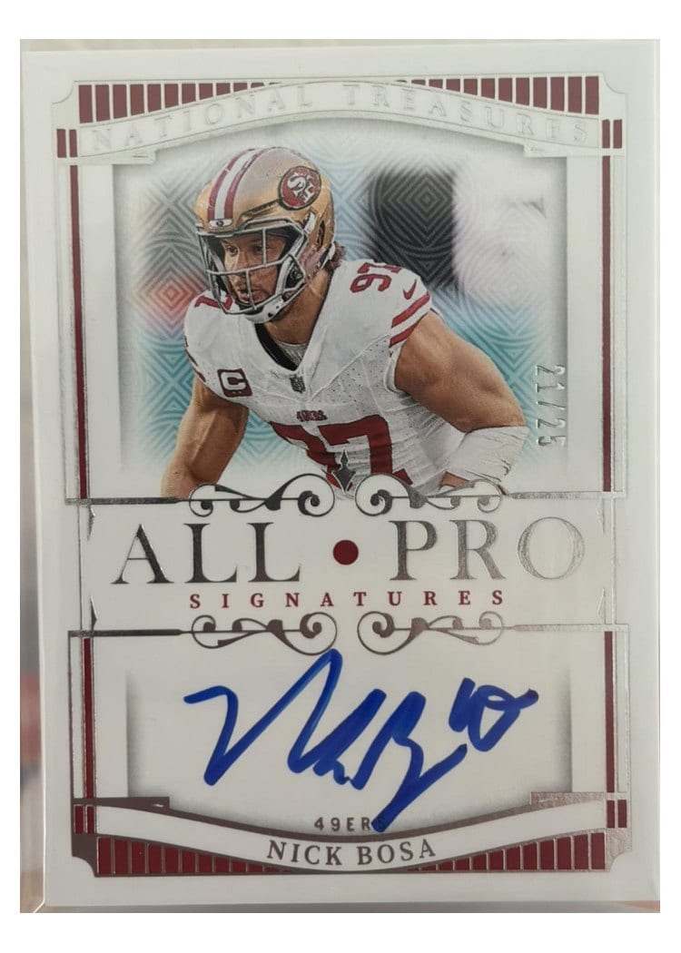 2025 Panini National Treasures All-Pro Signatures Nick Bosa #8 card