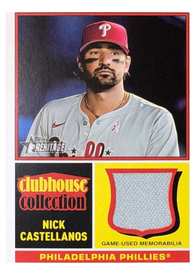2025 Topps Heritage Clubhouse Collection Relics Nick Castellanos #CCR-NC card