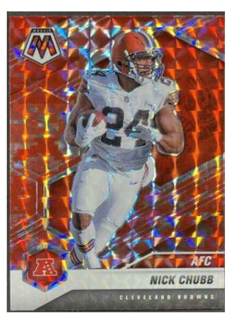 2021 Panini Mosaic Base Set Nick Chubb Camo Red Mosaic #231 card