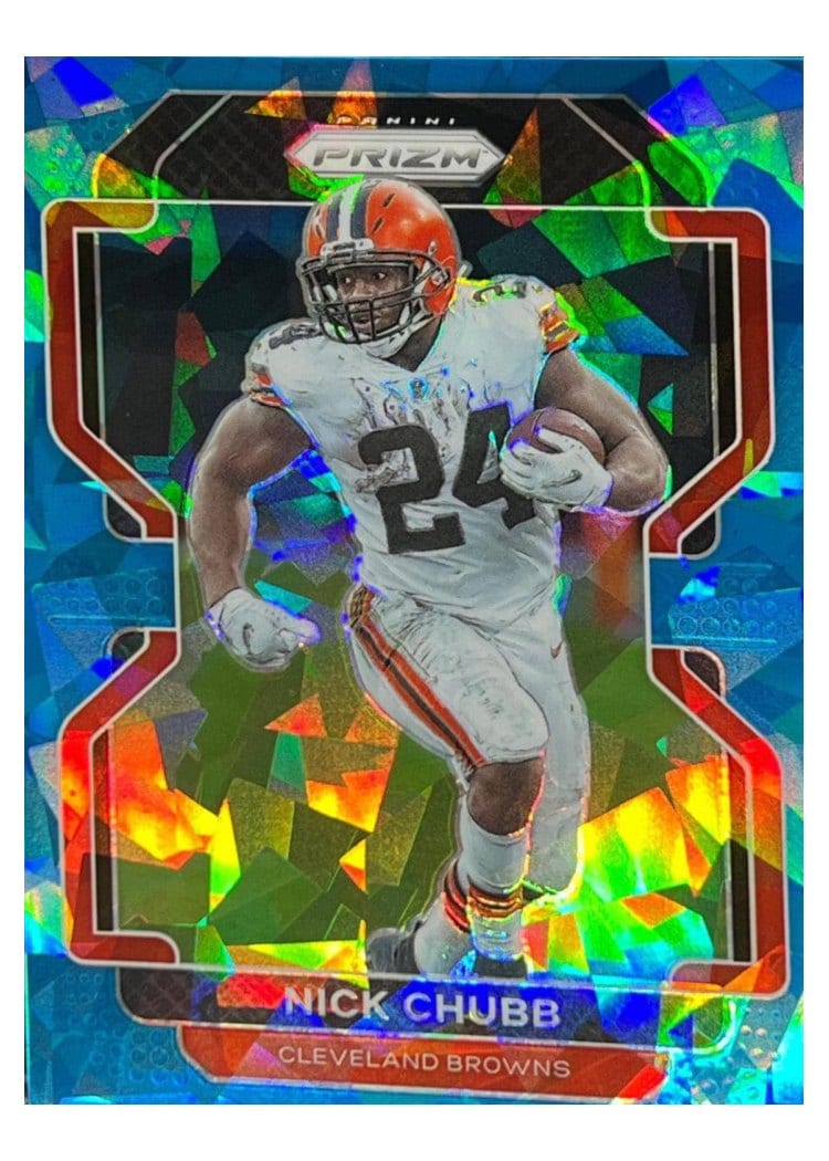 2021 Panini Prizm Base Set Nick Chubb Blue Ice Prizm #264 card
