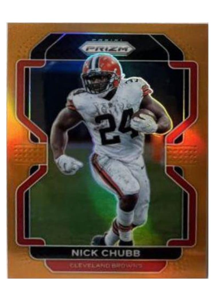 2021 Panini Prizm Base Set Nick Chubb Orange Prizm #264 card