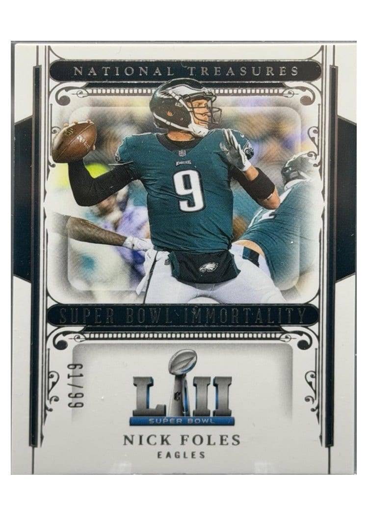 2025 Panini National Treasures Super Bowl Immortality Nick Foles #15 card
