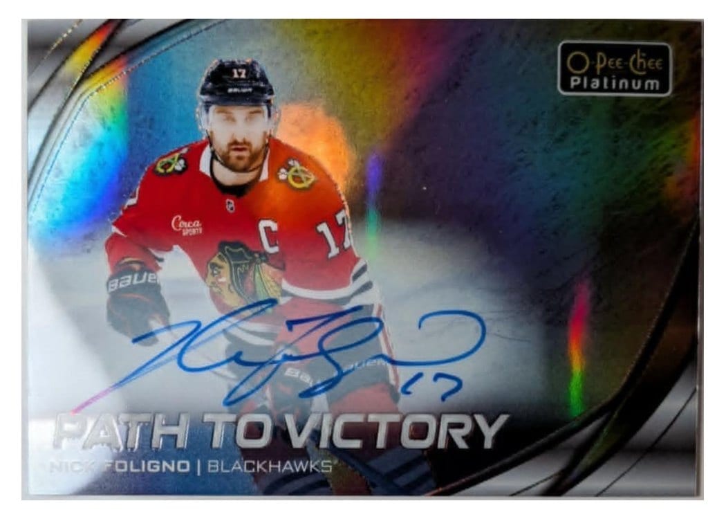 2025-26 O-Pee-Chee Platinum Path to Victory Rainbow Auto Nick Foligno #PV-15 card