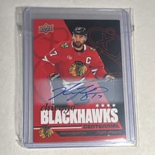 2025-26 Upper Deck Chicago Blackhawks Centennial Red Hot Autos Nick Foligno #37 card