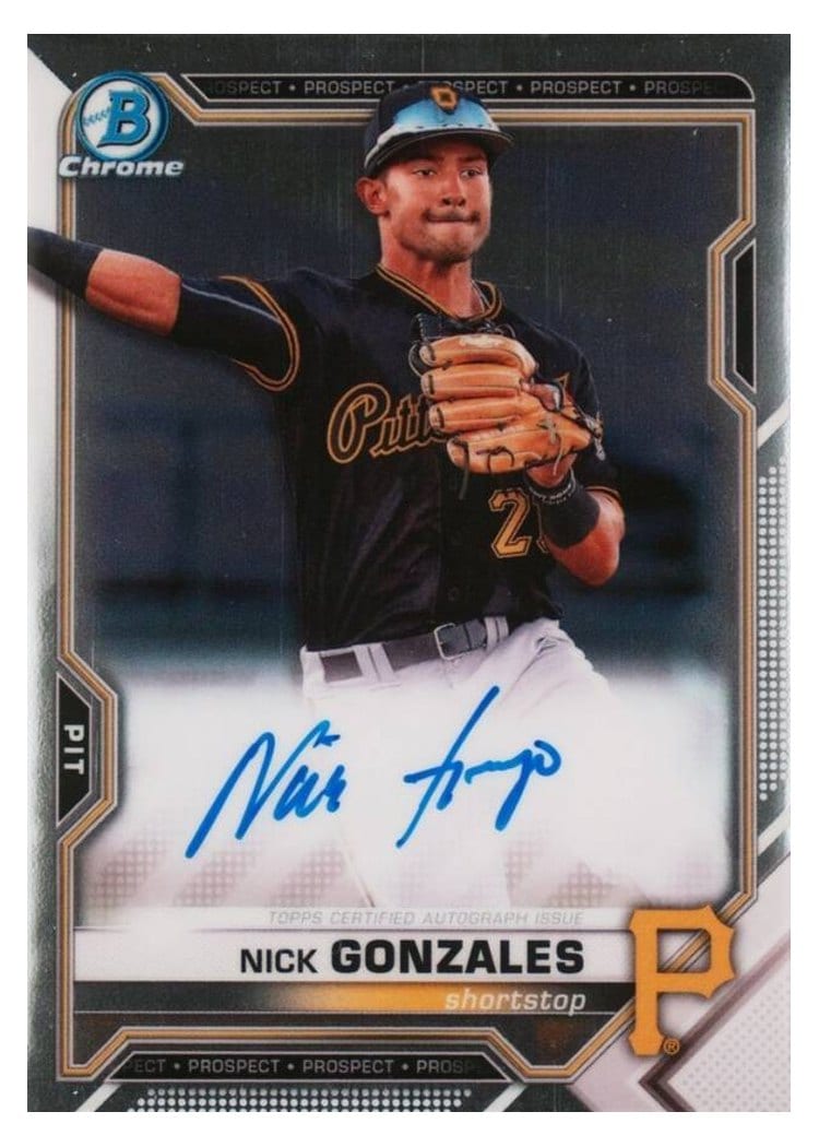 2021 Bowman Chrome Prospect Autographs Nick Gonzales #CPA-NG card
