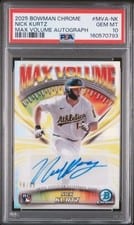 2025 Bowman Chrome Max Volume Autographs Nick Kurtz #MVA-NK card