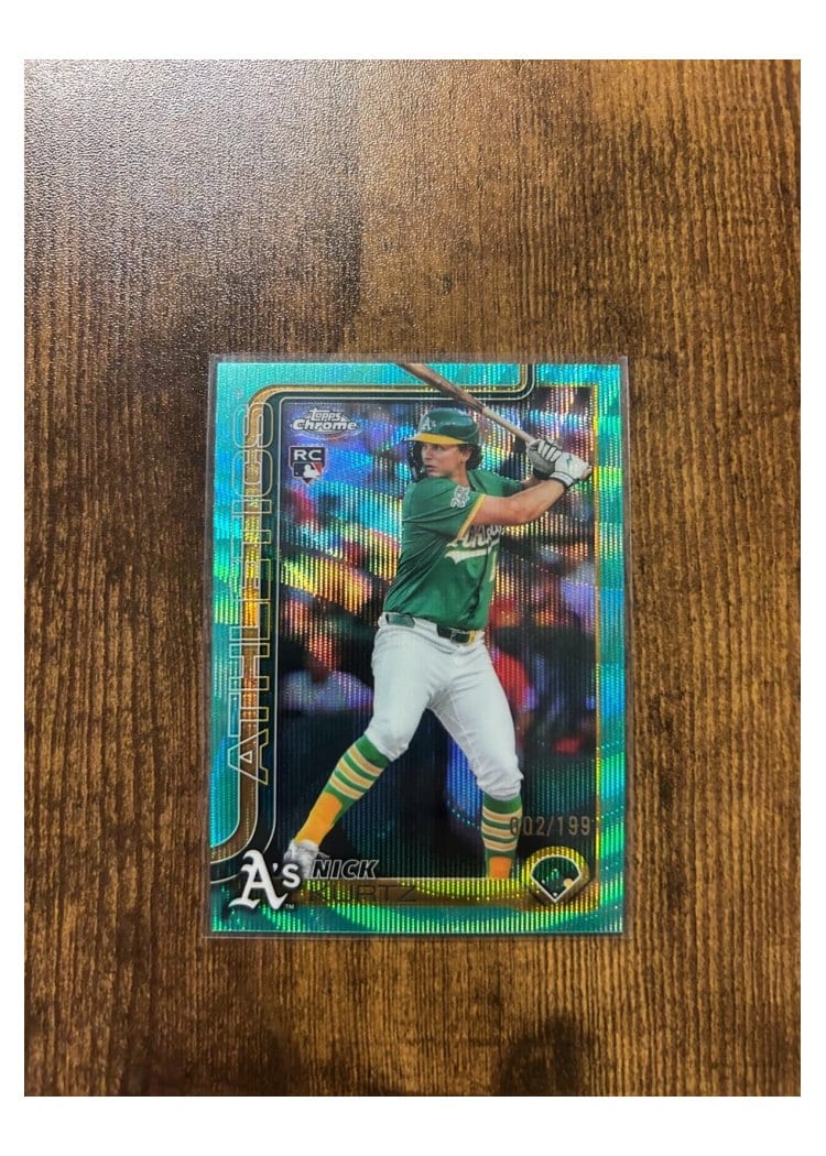 2025 Topps Chrome Update Nick Kurtz Aqua Wave Refractor #USC178 card