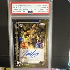 2025 Topps Gilded Collection Chrome Cast in Gold Autographs Nick Kurtz #GOLD-NK card