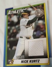 2025 Topps Update 1990 Topps Baseball Relics Nick Kurtz #90RU-NK card