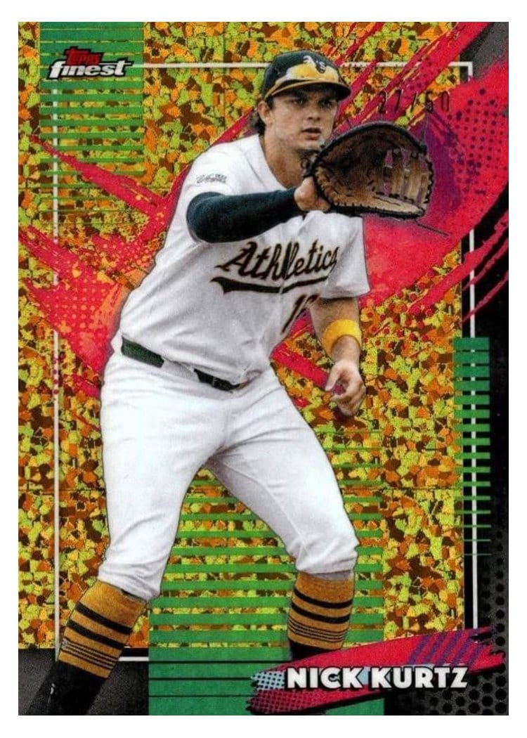 2026 Topps Finest Nick Kurtz Gold Mini Diamond Refractor #251 card