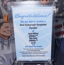 2025 Stadium Club Dual Autographs Nick Kurtz/Jacob Wilson #DA-WK