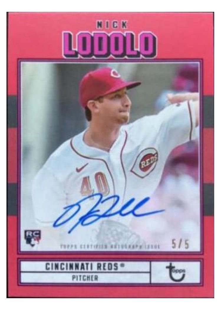 2022 Topps Brooklyn Collection Autographs Nick Lodolo #AC-NL card