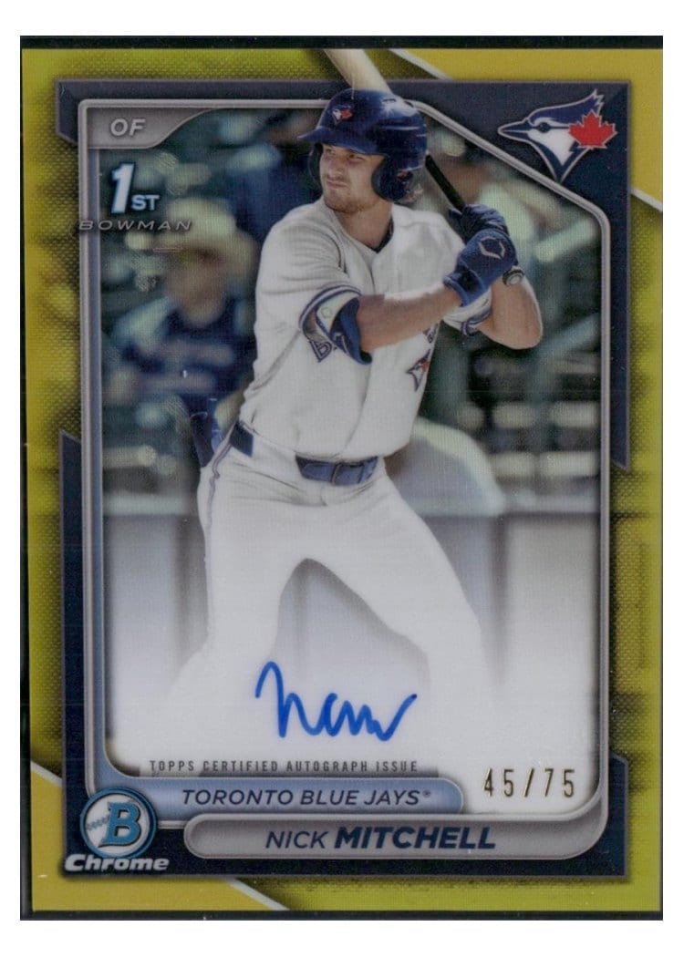2024 Bowman Draft Chrome Prospect Autographs Nick Mitchell #CPA-NMI card