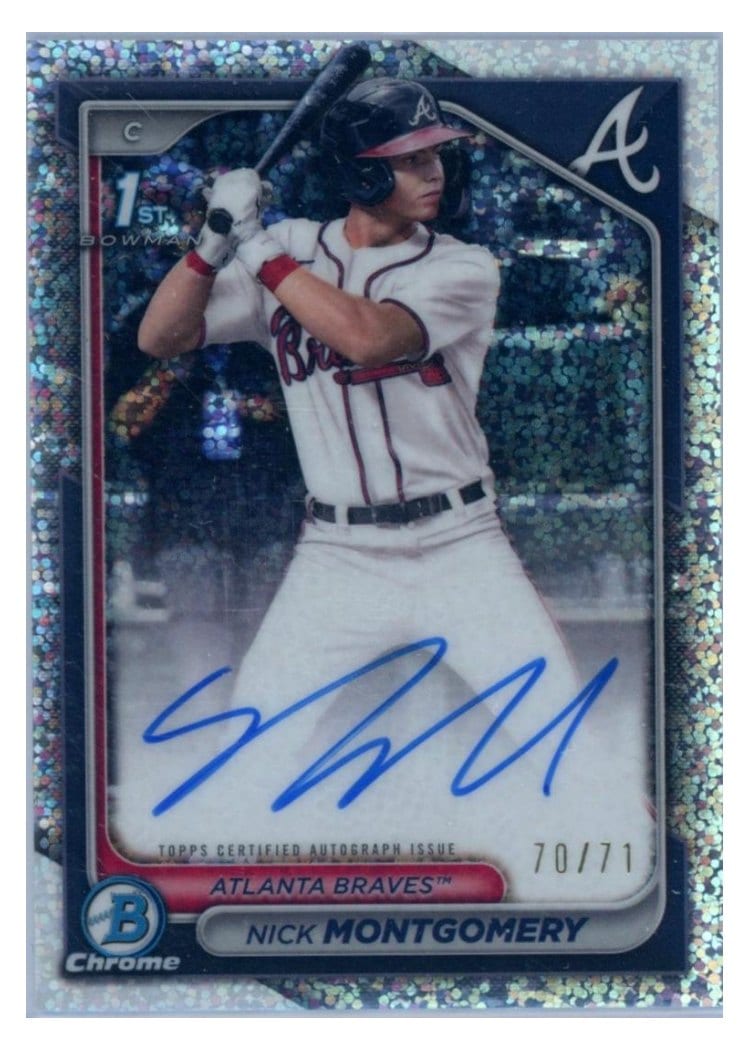 2024 Bowman Draft Chrome Prospect Autographs Nick Montgomery Sparkles Refractor #CPA-NMO card