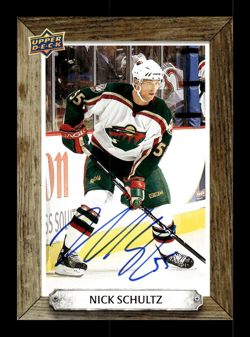 2024-25 Upper Deck Engrained Icons Beehive Portrait Signatures Nick Schultz #BH-NS card