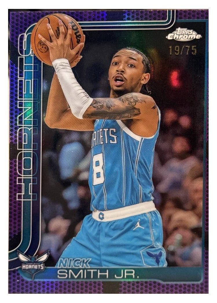 2025-26 Topps Chrome Base Set Nick Smith Jr. Purple Refractor #26 card
