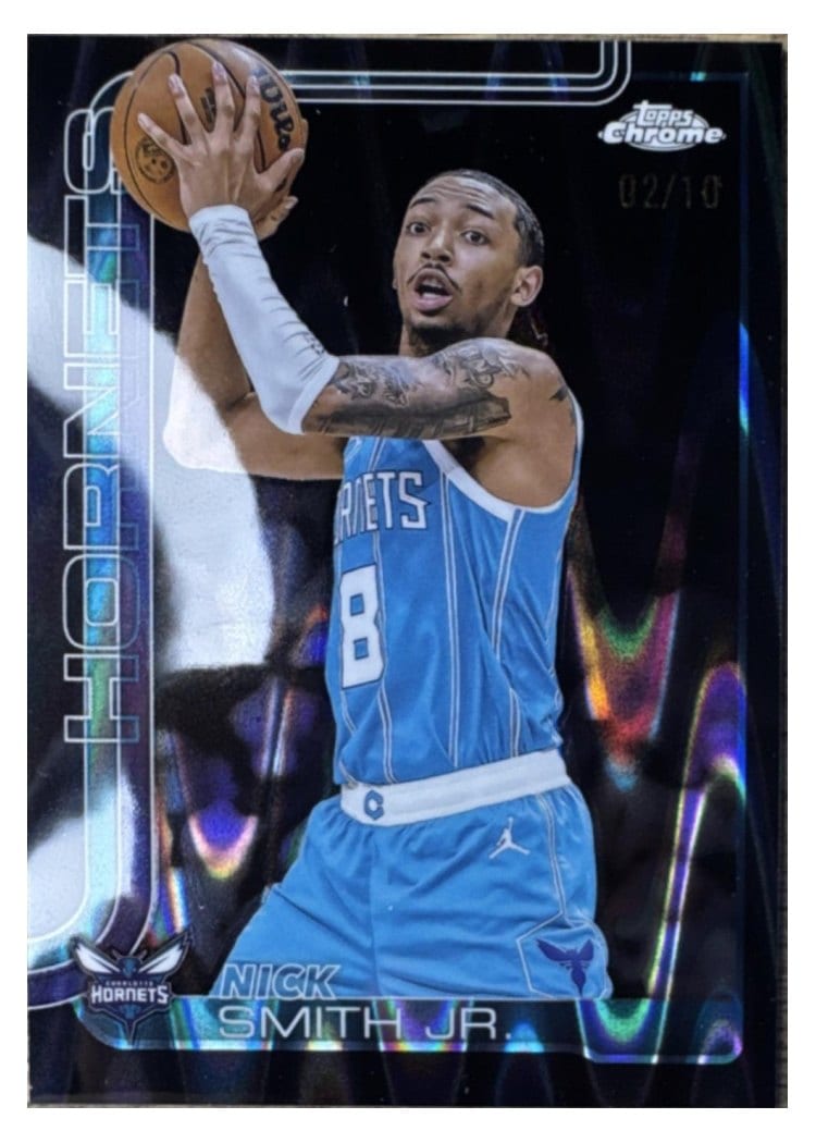 2025-26 Topps Chrome Base Set Nick Smith Jr. Black Basketball Refractor #26 card