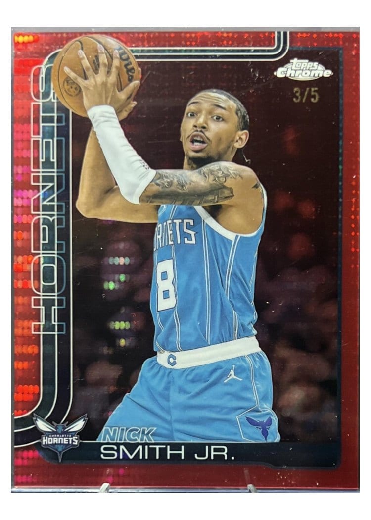 2025-26 Topps Chrome Base Set Nick Smith Jr. Red Refractor #26 card