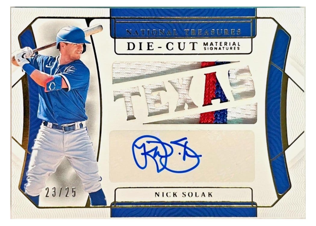 2022 Panini National Treasures Die-Cut Material Signatures Nick Solak #DCMS-NS card