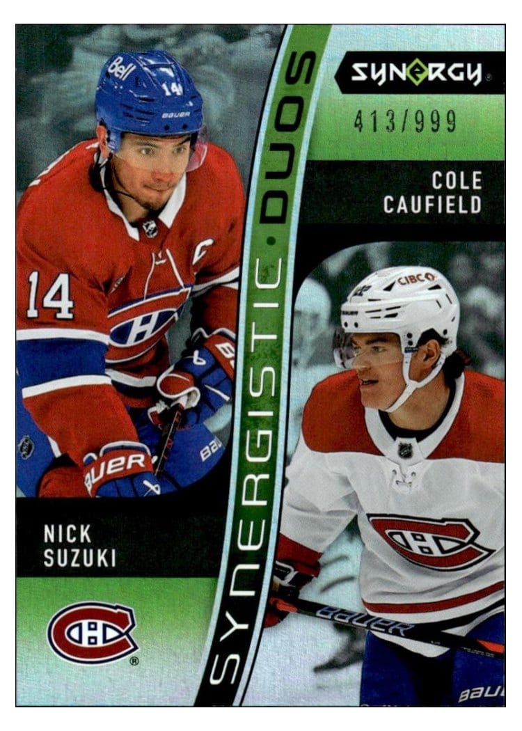 2023-24 Upper Deck Synergy Synergistic Duos Nick Suzuki/Cole Caufield #SD-14** card