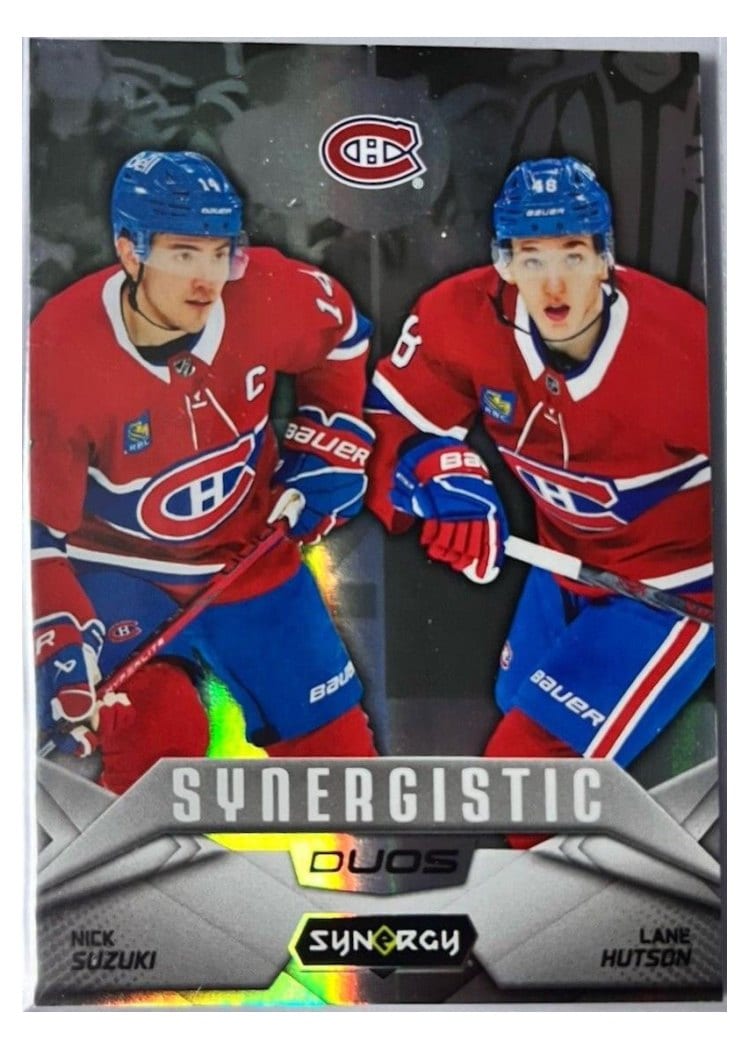 2024-25 Upper Deck Synergy Synergistic Duos Stars and Rookies Nick Suzuki/Lane Hutson #SD-1 card