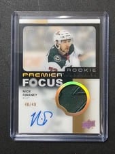 2023-24 Upper Deck Premier Premier Focus Autograph Patch Rookies Nick Swaney #PFR-NS card