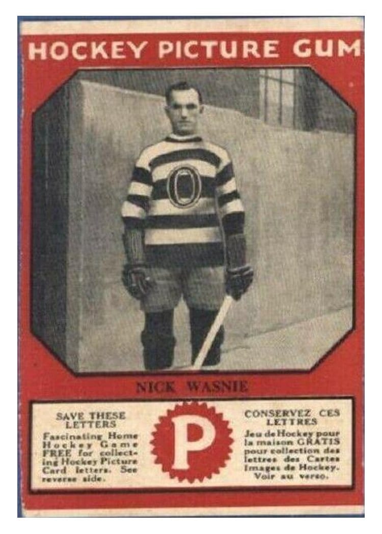 1933 V252 Canadian Gum Nick Wasnie card