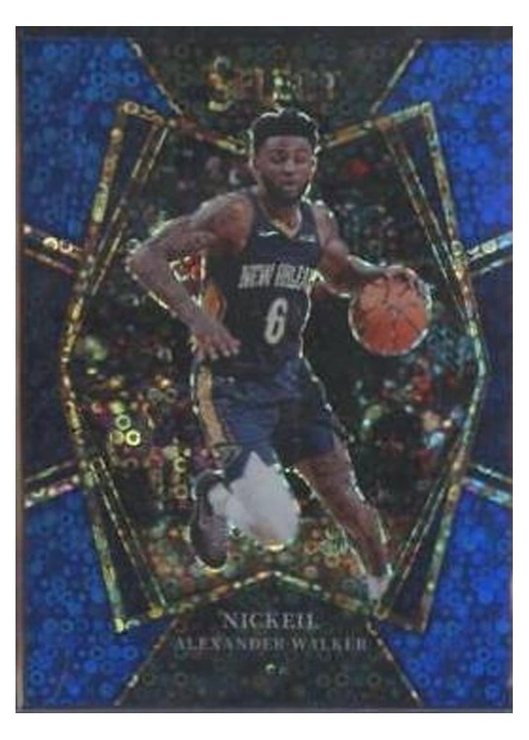 2021-22 Panini Select Base Set Nickeil Alexander-Walker Blue Disco Prizm #197 card