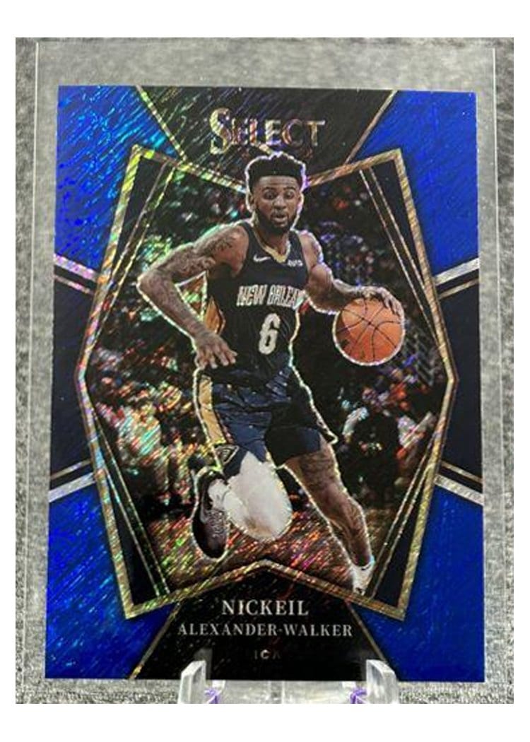 2021-22 Panini Select Base Set Nickeil Alexander-Walker Blue Shimmer #197 card