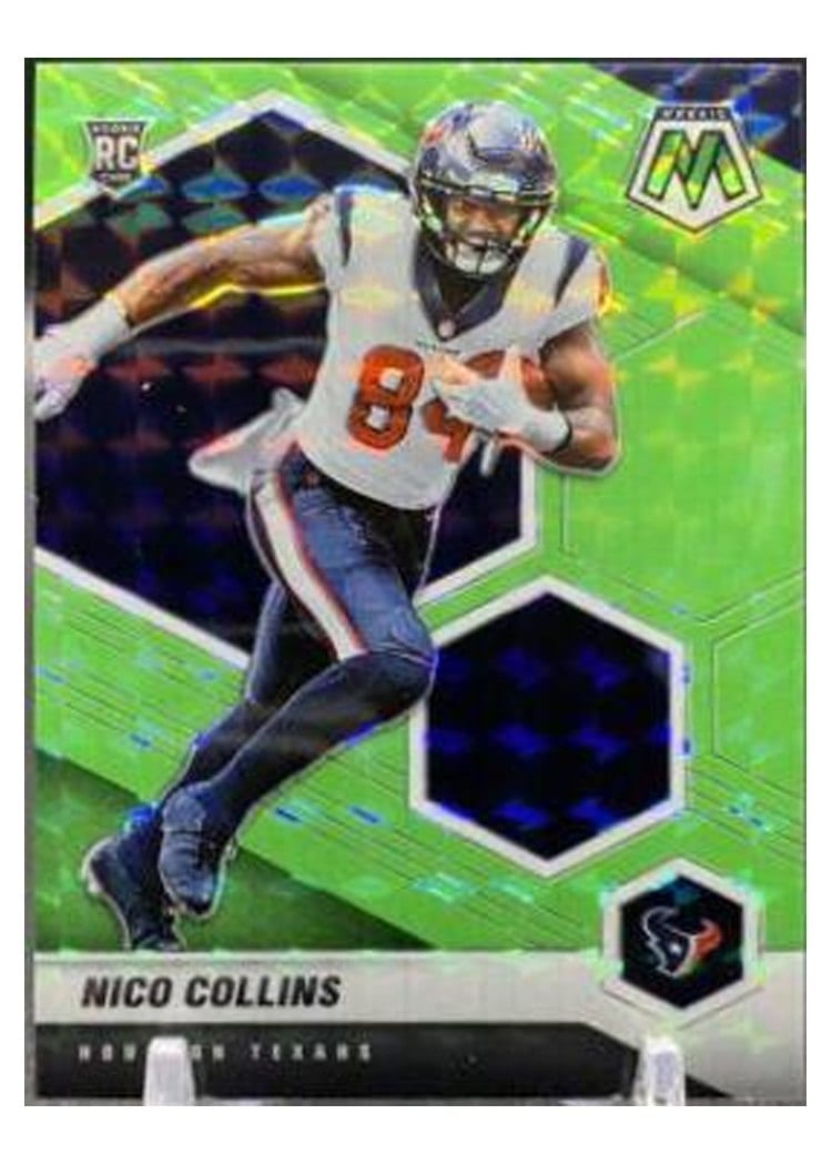 2021 Panini Mosaic Base Set Nico Collins Green Fluorescent #330 card