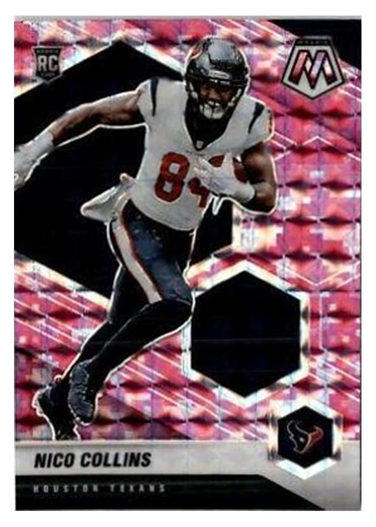 2021 Panini Mosaic Base Set Nico Collins Pink Fluorescent #330 card