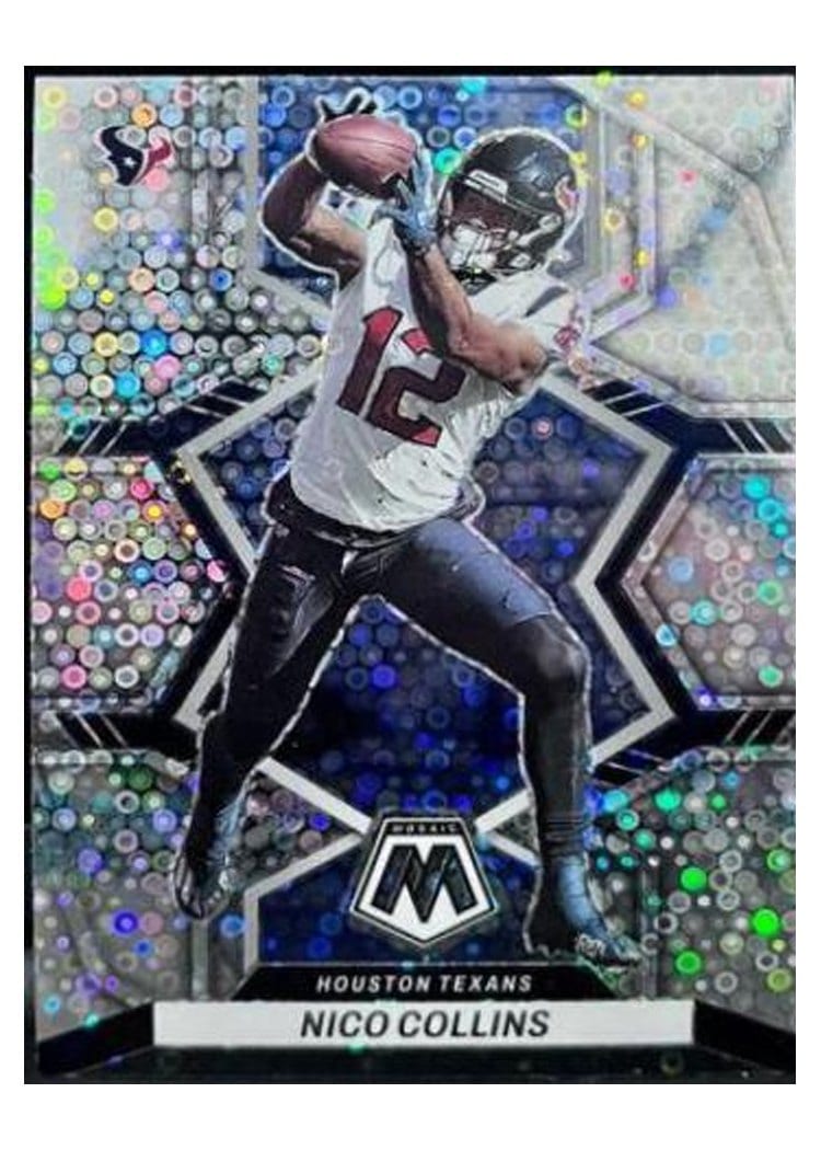 2022 Panini Mosaic Base Set Nico Collins No Huddle Silver #78 card