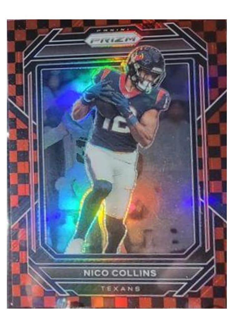 2022 Panini Prizm Base Set Nico Collins Black Red Checker #117 card