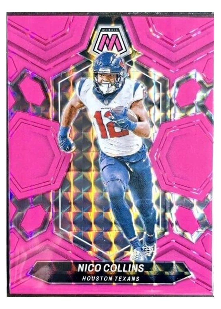 2024 Panini Mosaic Base Set Nico Collins Pink Fluorescent #88 card