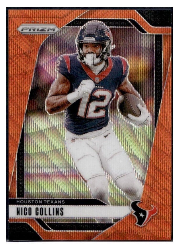2024 Panini Prizm Base Set Nico Collins Orange Wave #113 card