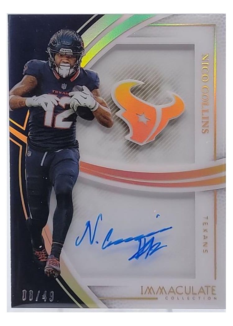 2025 Panini Immaculate Immaculate Shadowbox Signatures Nico Collins #7 card