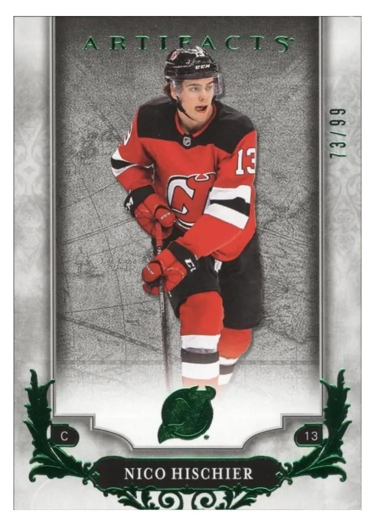 2018-19 Upper Deck Artifacts Base Set Nico Hischier #7 card