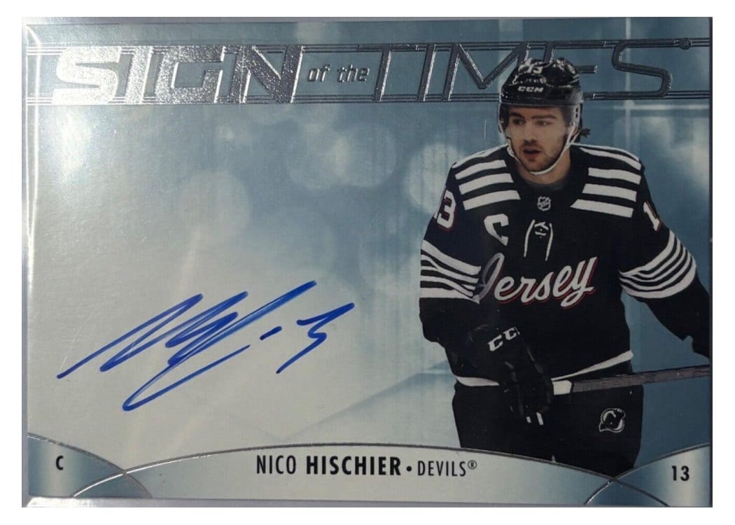 2023-24 SP Authentic Sign of the Times Auto Nico Hischier #SOTT-NH card